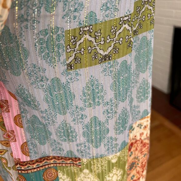 Maison d‘Amélie Pastel Flowy Peasant Top Floral Patchwork Boho Chic Hippie XS - Picture 5 of 10